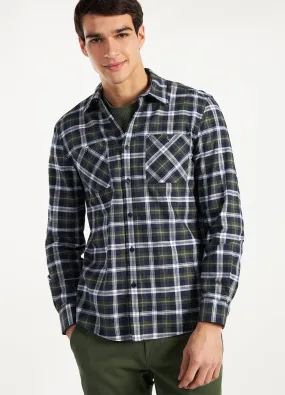 Camicia a quadri in puro cotone uomo