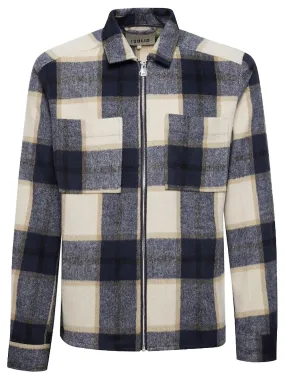 Camicia Uomo Blu a quadri con zip