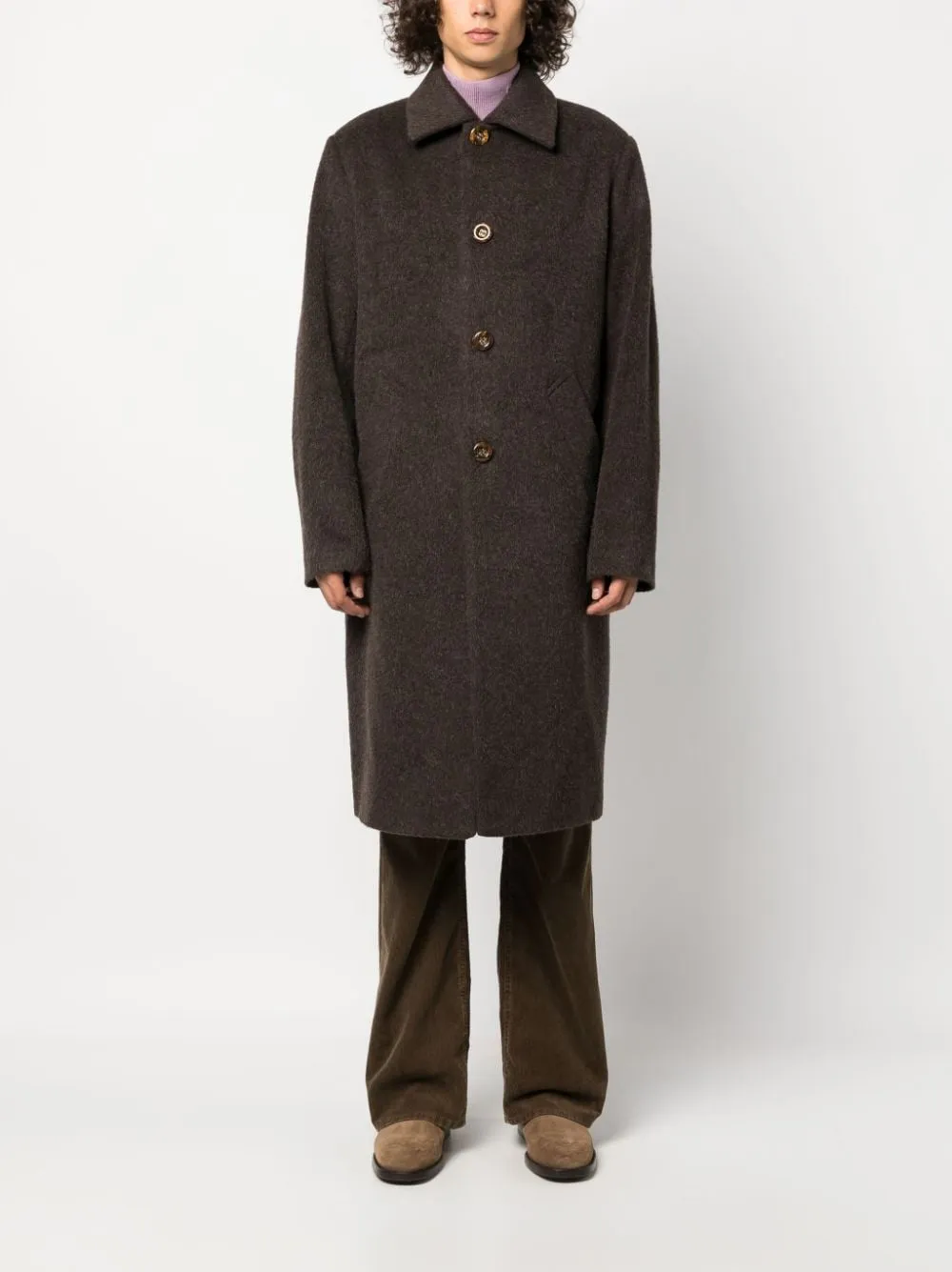 cappotto marrone monopetto