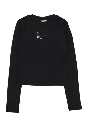 Maglietta Manica Lunga Donna W Small Signature Short L/s Rib Black