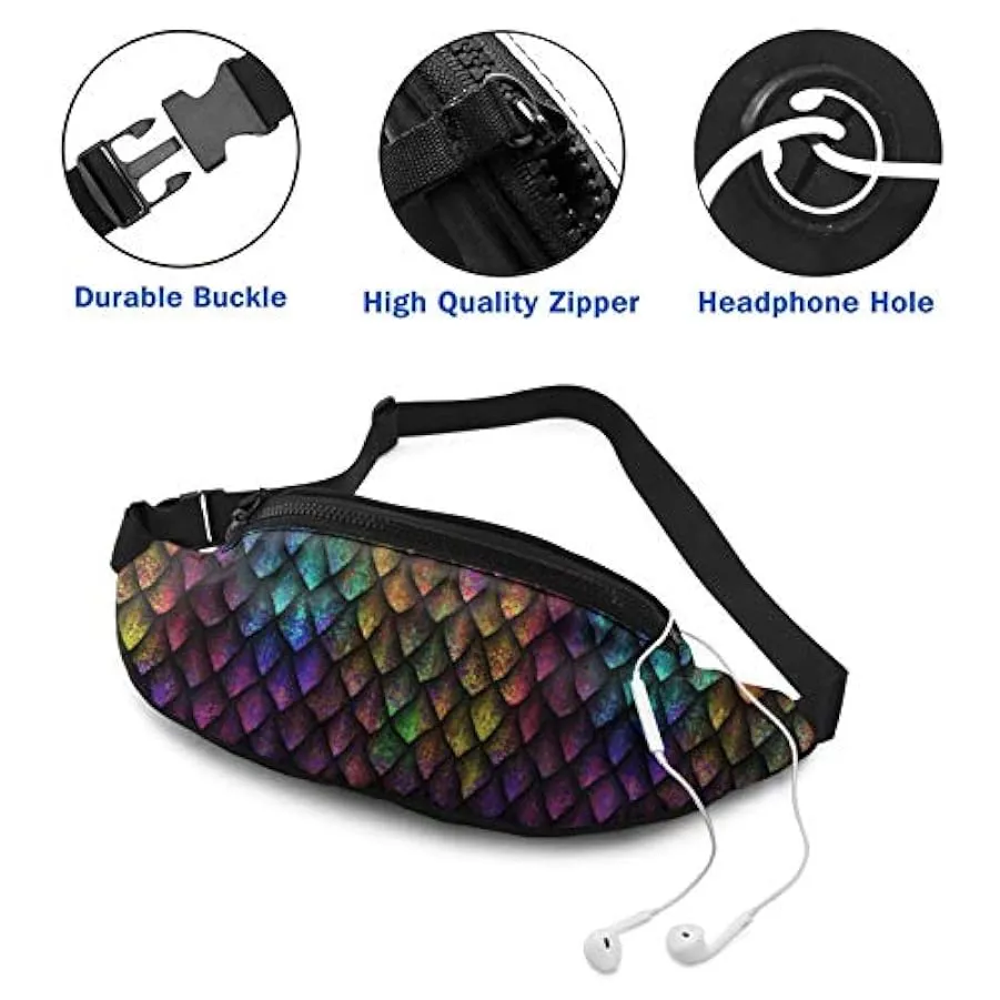Marsupio per Uomo Donna,Marsupio con Squame di Drago Marsupio con Cintura Tasca a Tracolla Regolabile Borsa a Tracolla Borsa sul